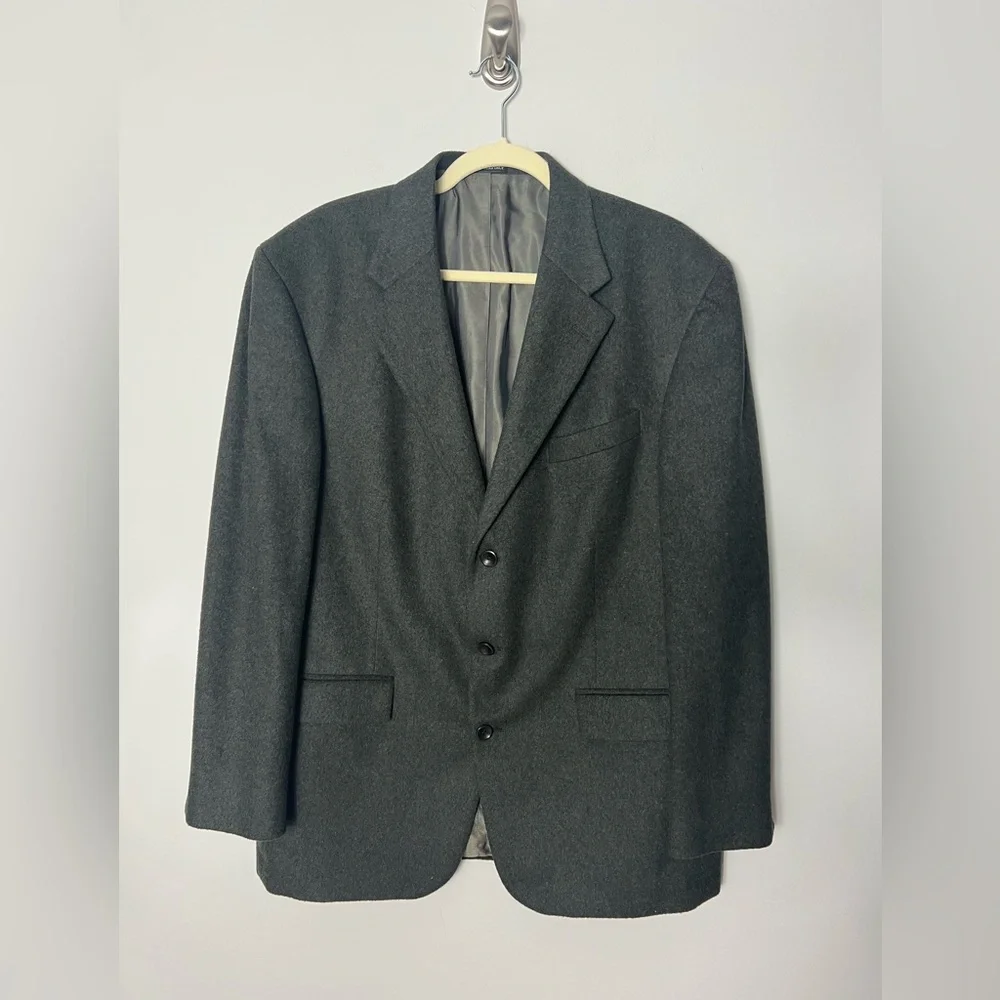 Oscar de la Renta Cashmere Wool Blend Blazer 3 Button Jacket 44 R