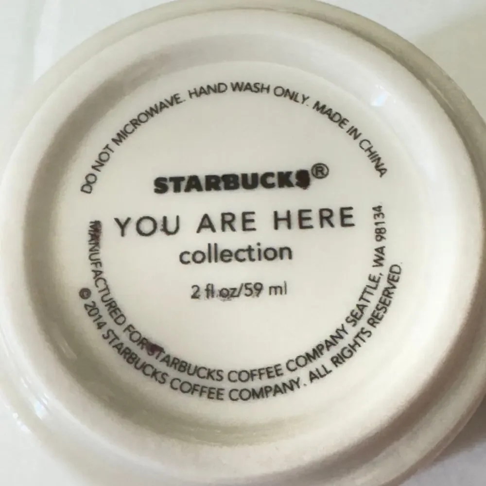 Starbucks Los Angeles Coffee Mug Christmas Ornament You Are Here White/Gold 2014