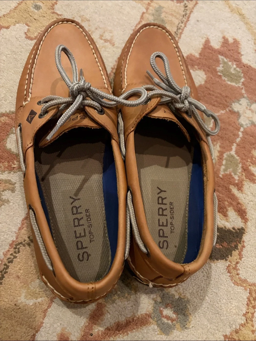 Sperry Men’s Tan Leather Moc Toe Boat Shoes