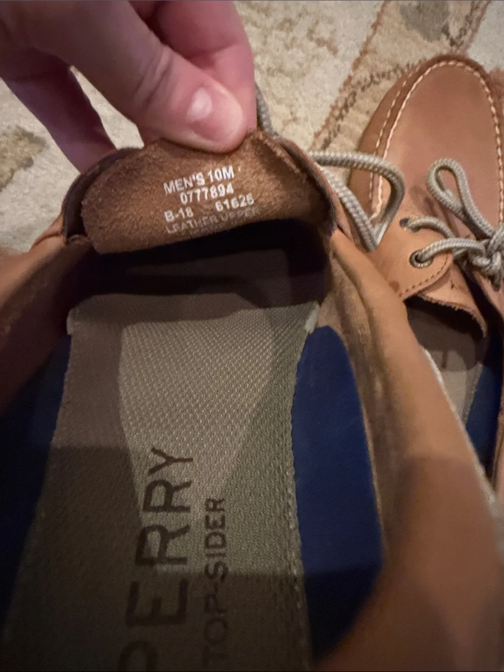 Sperry Men’s Tan Leather Moc Toe Boat Shoes