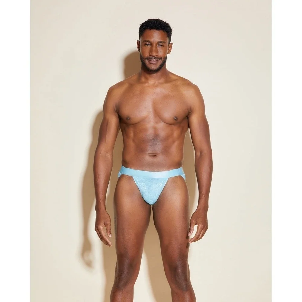 Cosabella Never Say Never Men's Sports Brief Maldives Blue Lace Size M NWT