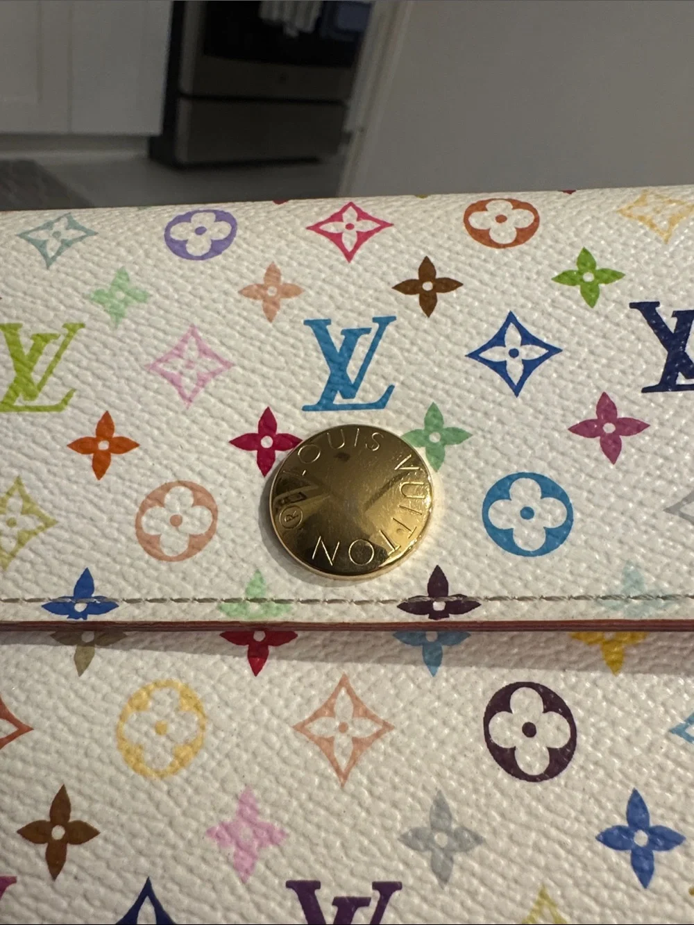 Louis Vuitton Authentic Monogram Takashi Murakami Multicolor Monogram  Wallet.