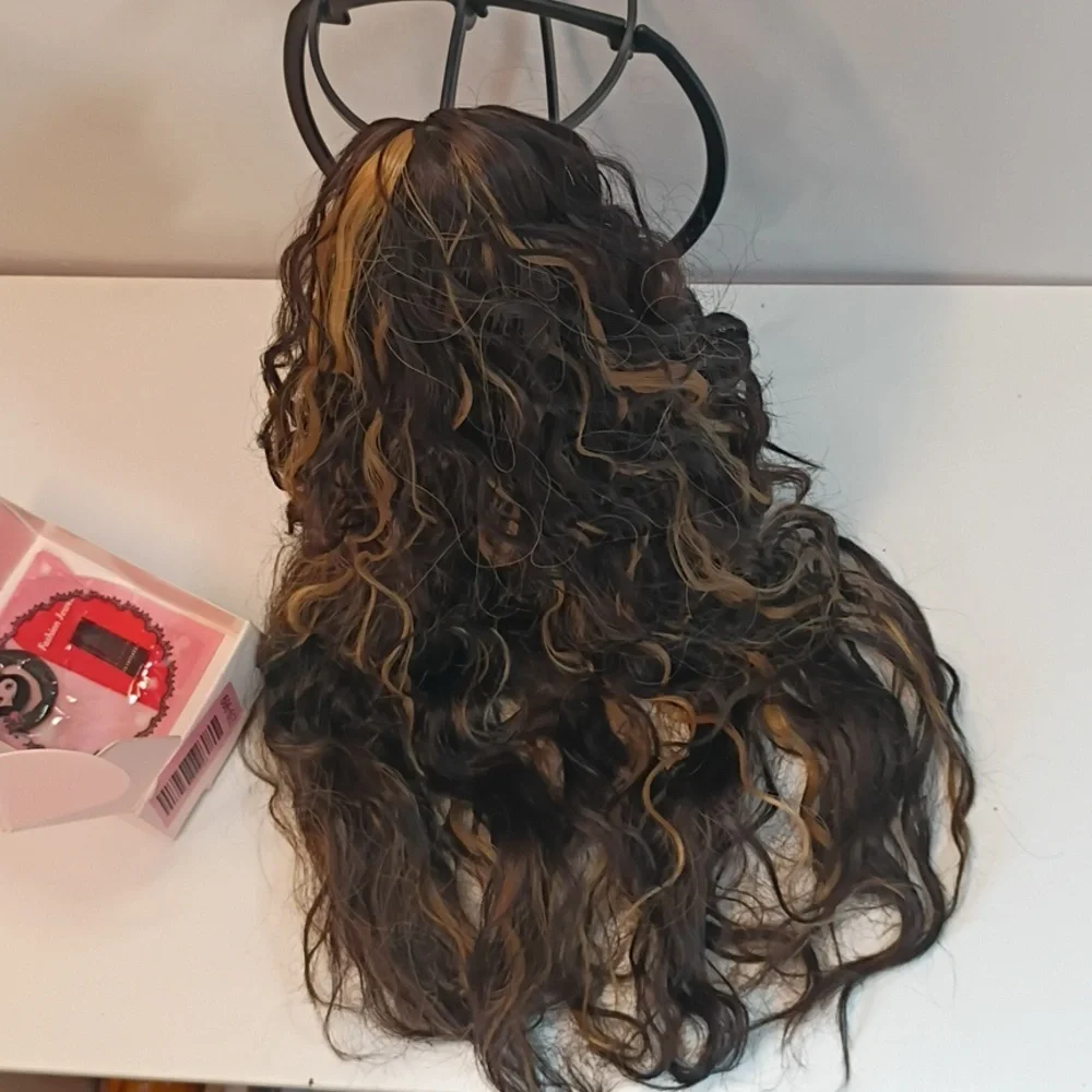 26” Long Curly Claw Clip Ponytail Extension‎ – Brown Layered Synthetic Hairpiece