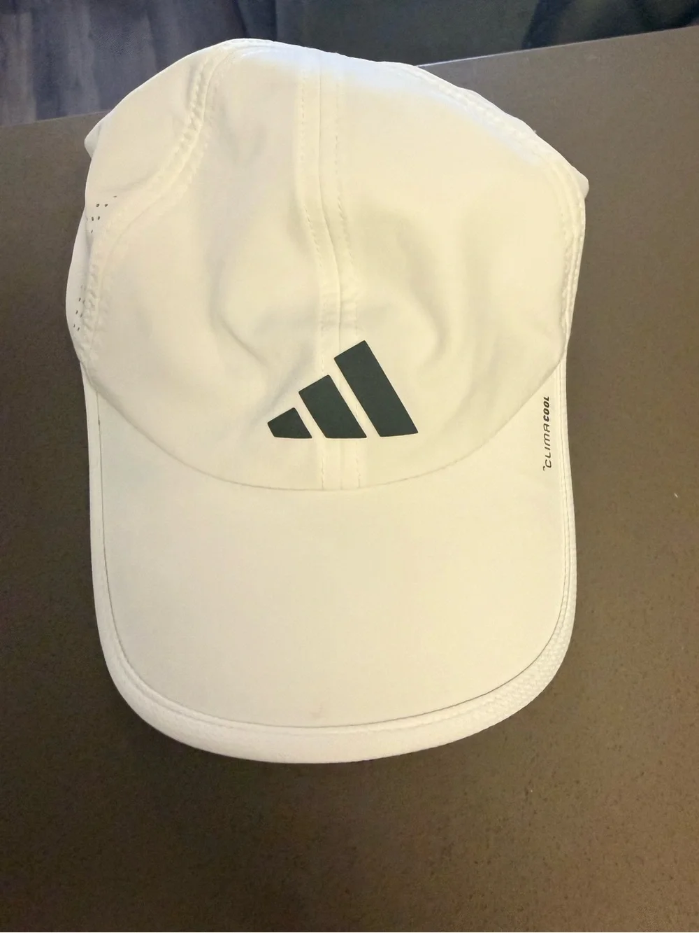 adidas White Hat with Black Logo - ClimaCool Inner Band
