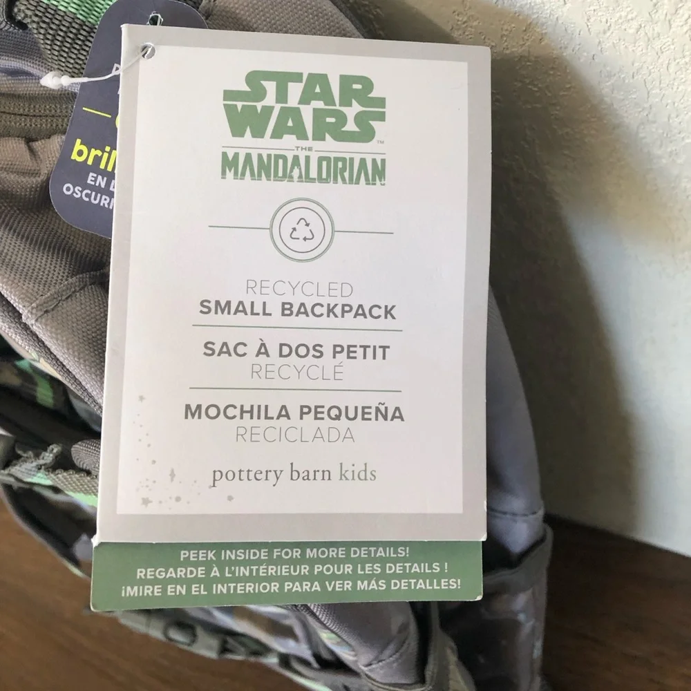 Pottery Barn Mackenzie The Mandalorian Grogu Glow-in-the-Dark Backpack Small
