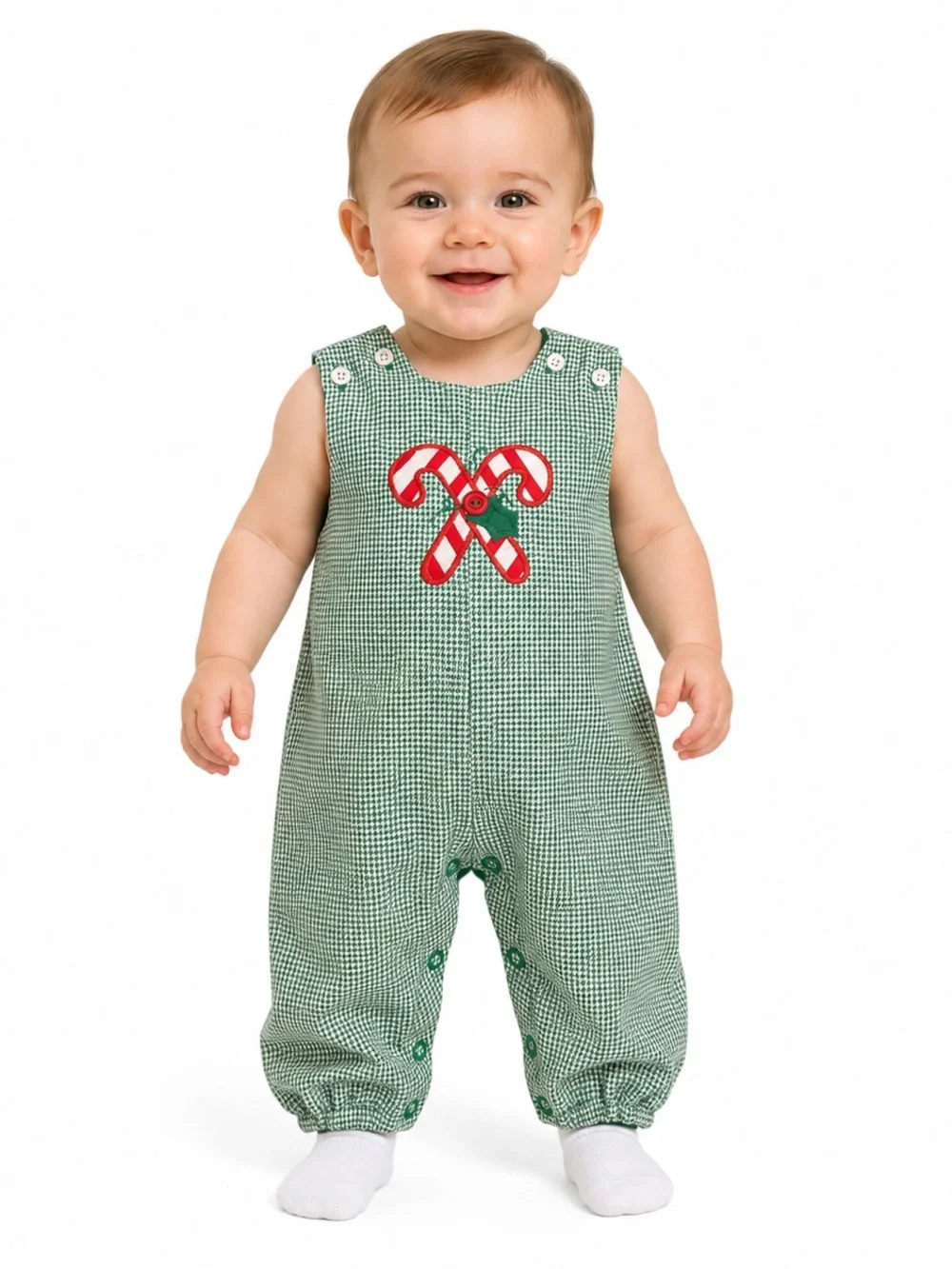 Vintage The Bailey Boys Reversible Christmas Longall Romper