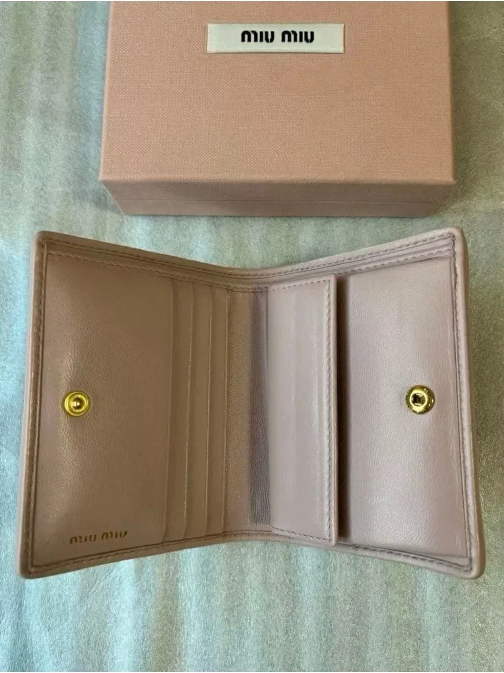 Miu Miu Pink Matelassé Leather Wallet