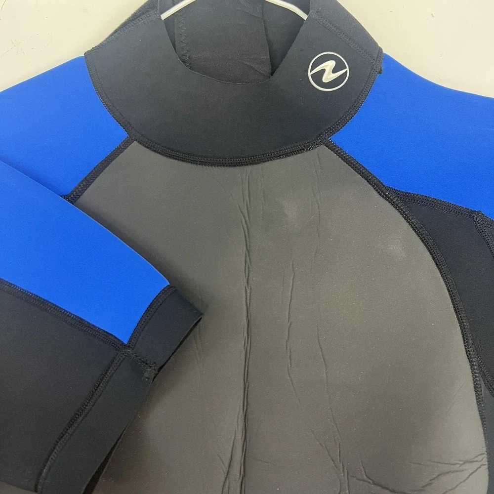 Aqua Lung Sport Plunge 3mm Mens Shorty Wetsuit Medium Blue Black Surf Dive