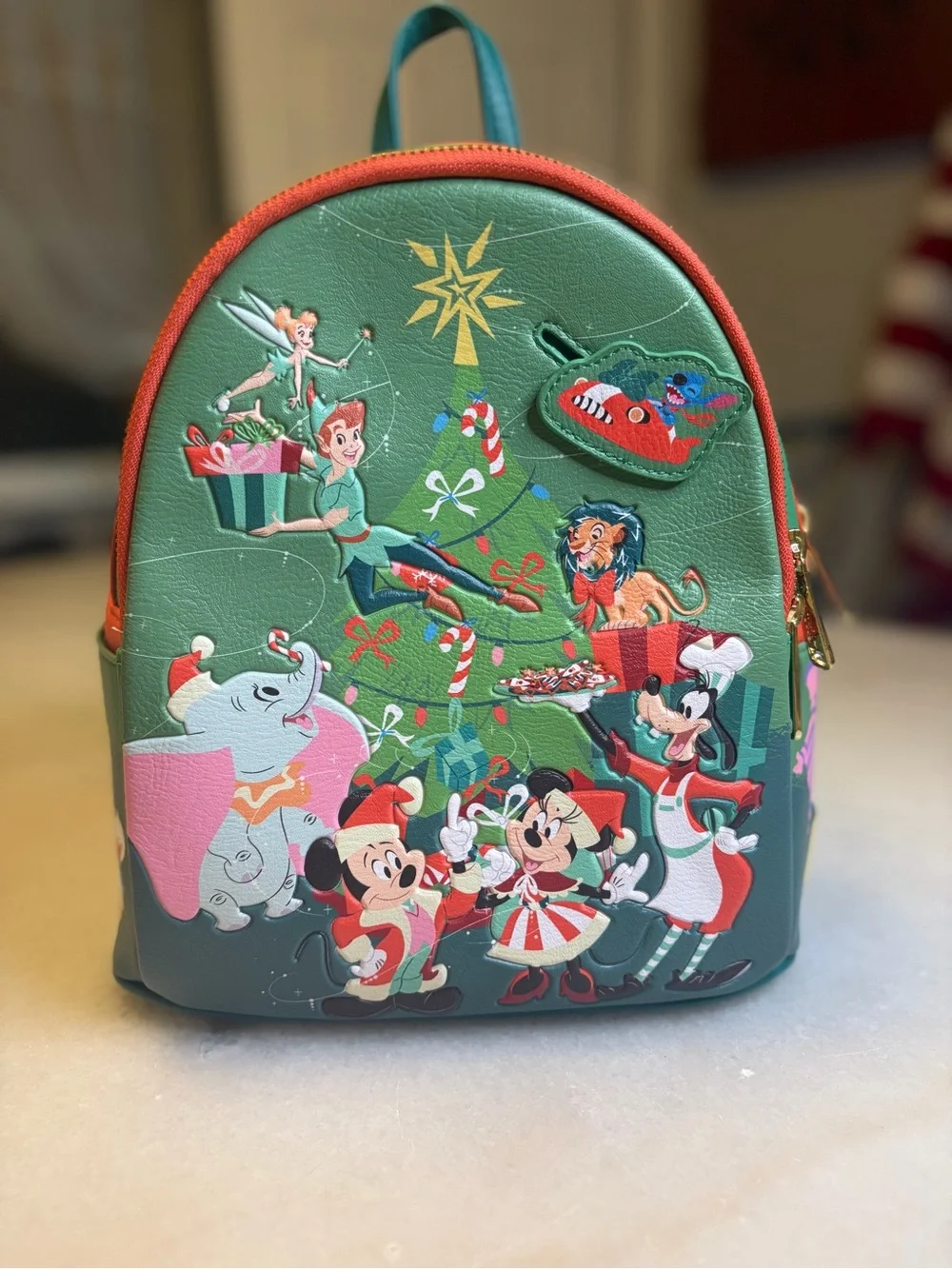 Disney Green and Orange Holiday Character Mini Backpack
