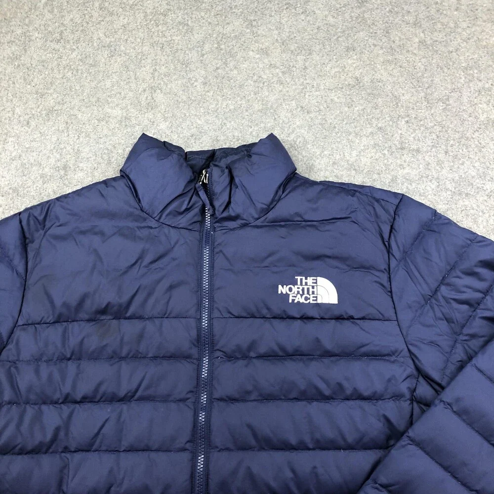 The North Face Jacket Mens Large Blue Puffer Full Zip Insulated Outdoor Warm