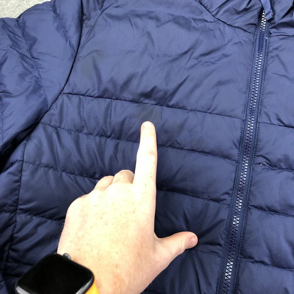 The North Face Jacket Mens Large Blue Puffer Full Zip Insulated Outdoor Warm