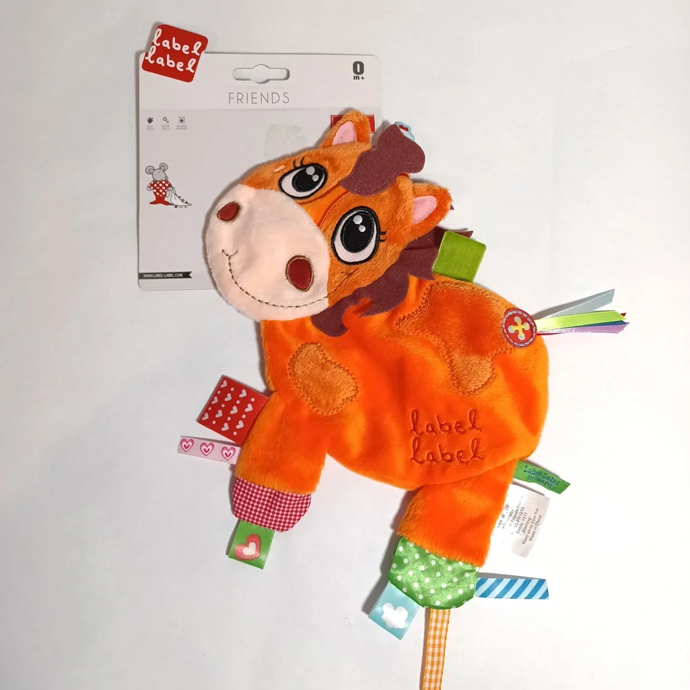 Label Label Friends Cuddly Henry Horse Baby Toy Tab Lovey New Nwt