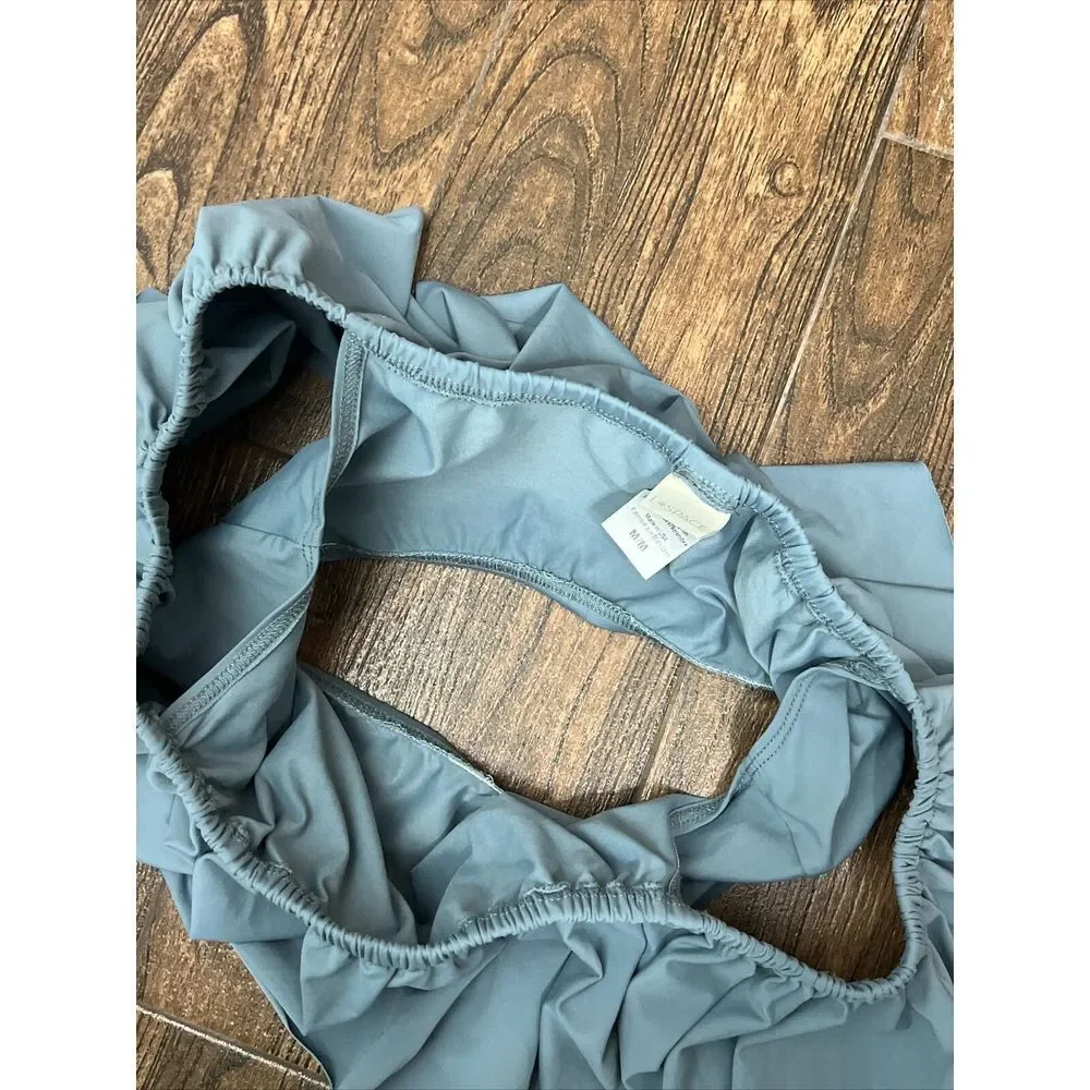 REVOLVE L*SPACE Women's Swimwear Hey Girl Top Medium Blue Ruffle Off Shoulder‎ M