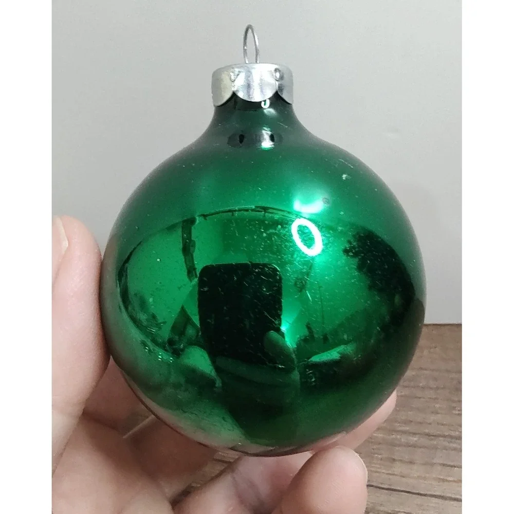 Vtg Rauch Christmas Ornaments Box Made In USA Mercury Glass Ball Multicolor O61