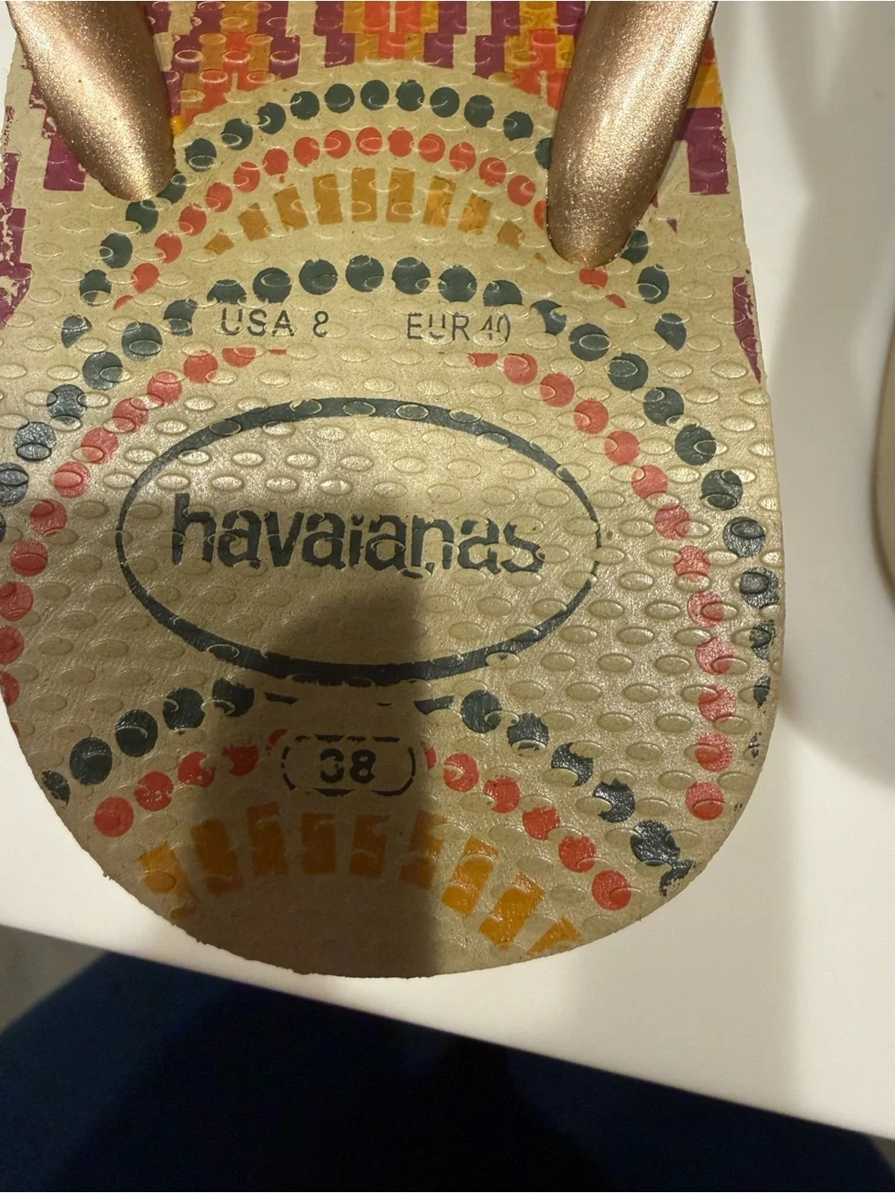Havaianas Wedge Flip Flops - Metallic Gold EU40