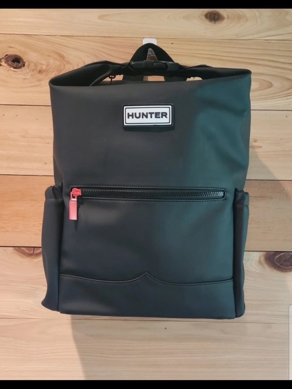 HUNTER Black Waterproof Roll-Top Backpack
