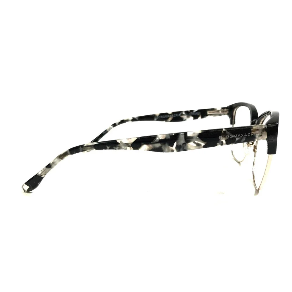BCBGMAXAZRIA Eyeglasses Frames CARRIGAN BLACK Gold Cat Eye Full Rim 53-17-135
