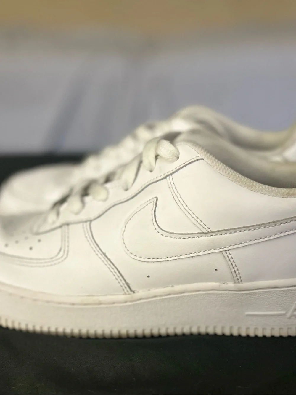 Nike White Leather AF1 Low Top Sneakers