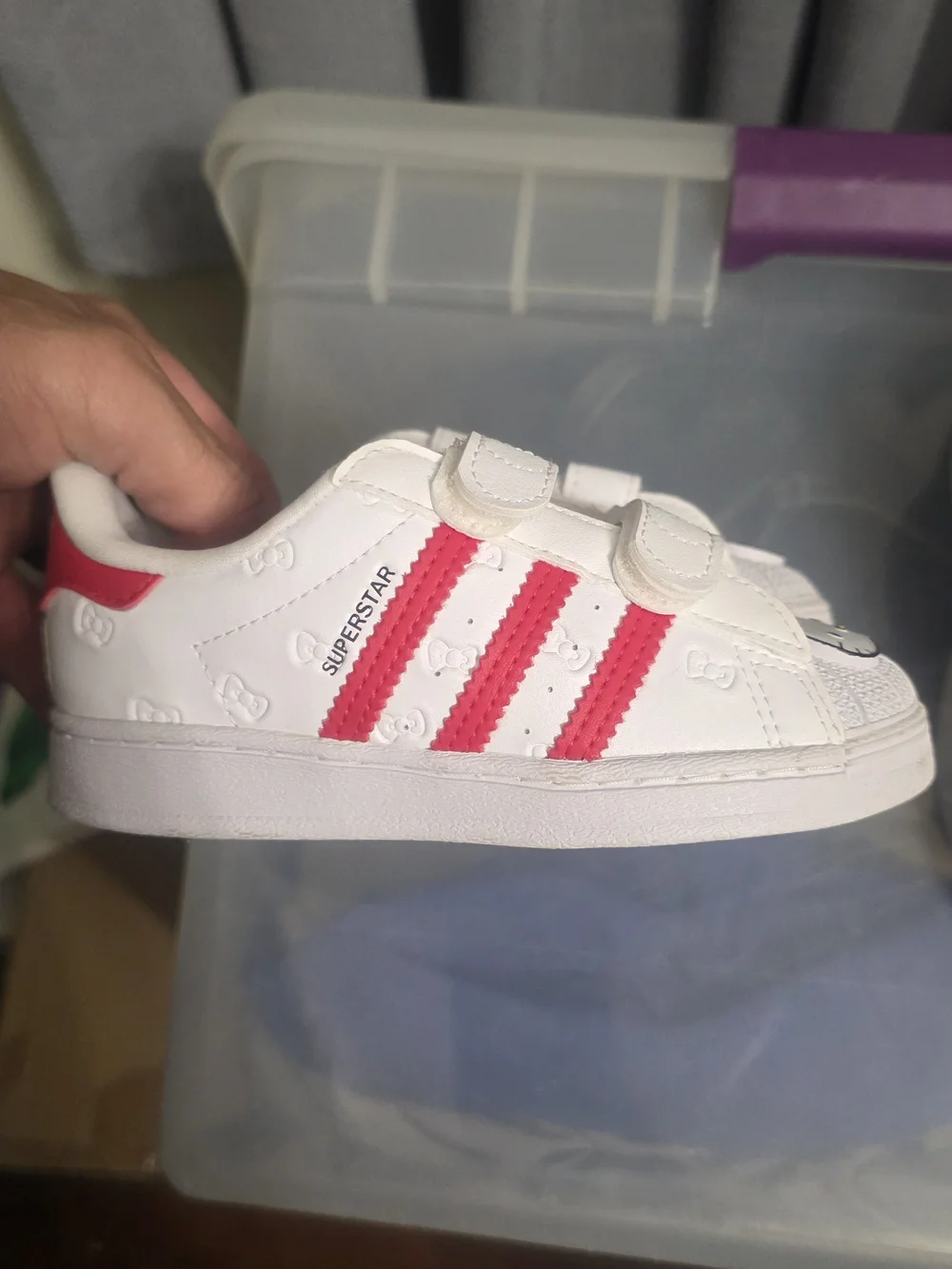 adidas Kids White Hello Kitty Velcro Sneakers