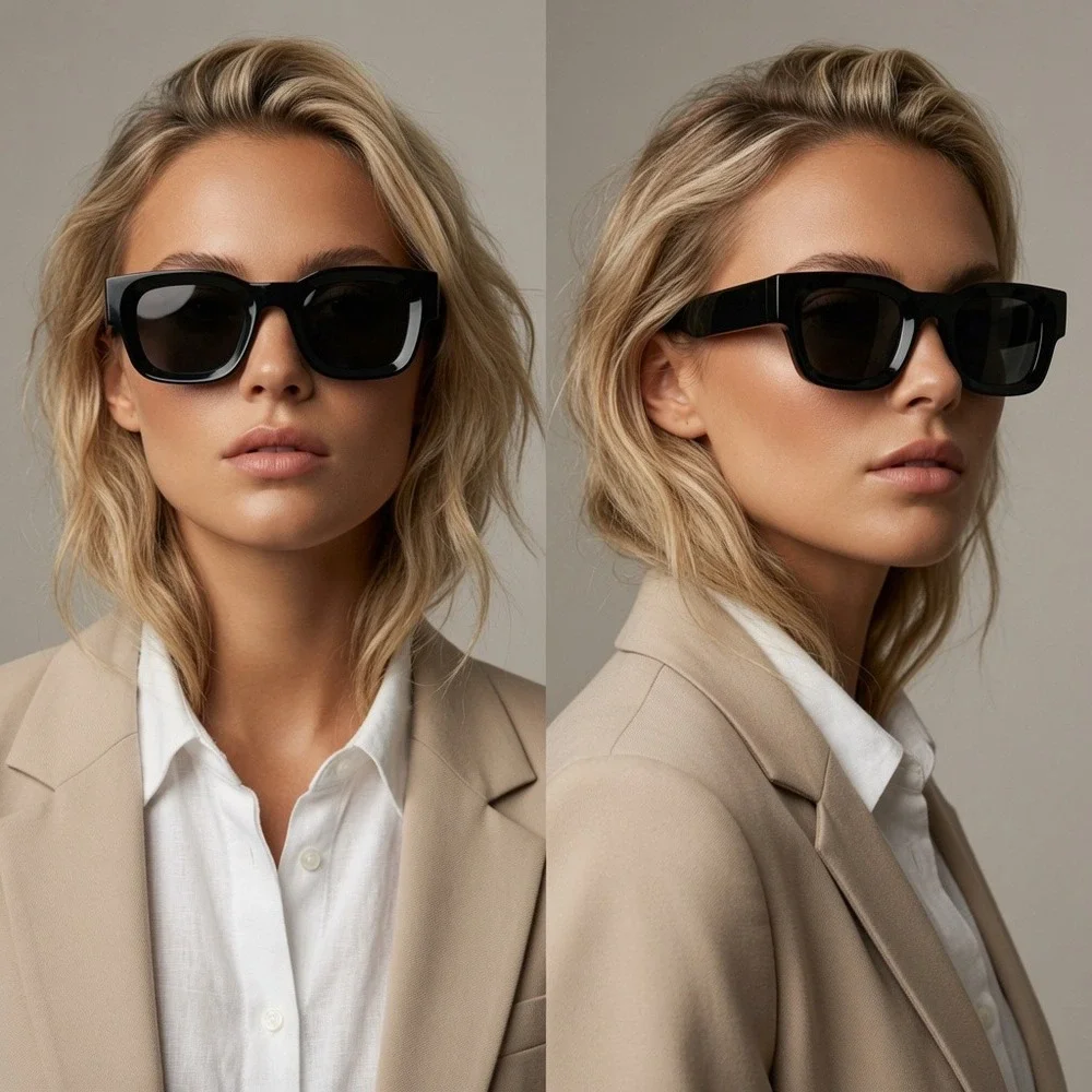 Classic Black Rectangle Women's Sunglasses