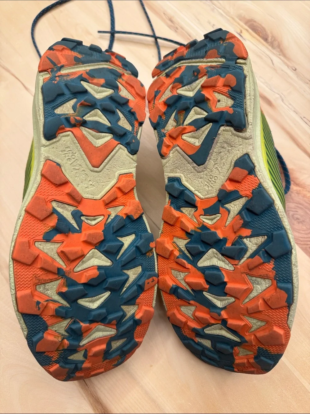 Hoka Torrent 2 trail running shoes in the Blue Coral/Evening Primrose colorway 9