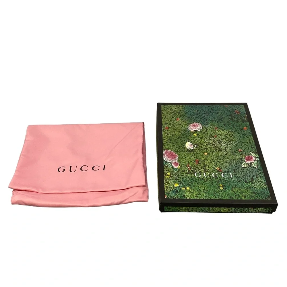 Gucci Ophidia, Yuko Higuchi Clutch Bag 517551 Green Cream Multi PVC Leather