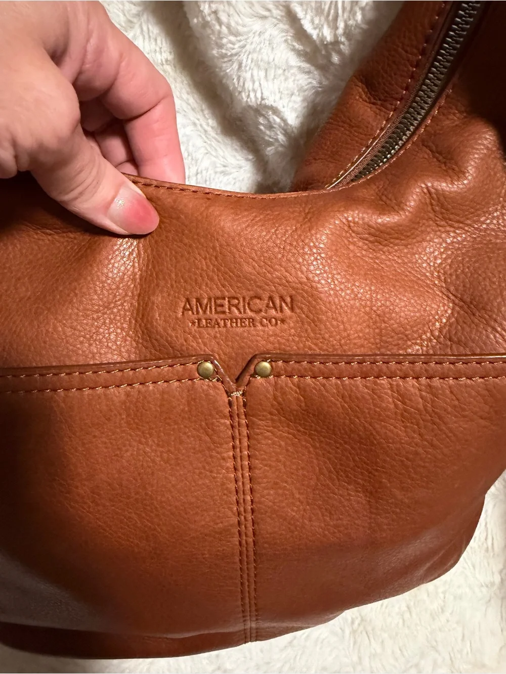 NWOT! American Leather Co. Viv Leather Hobo cognac color