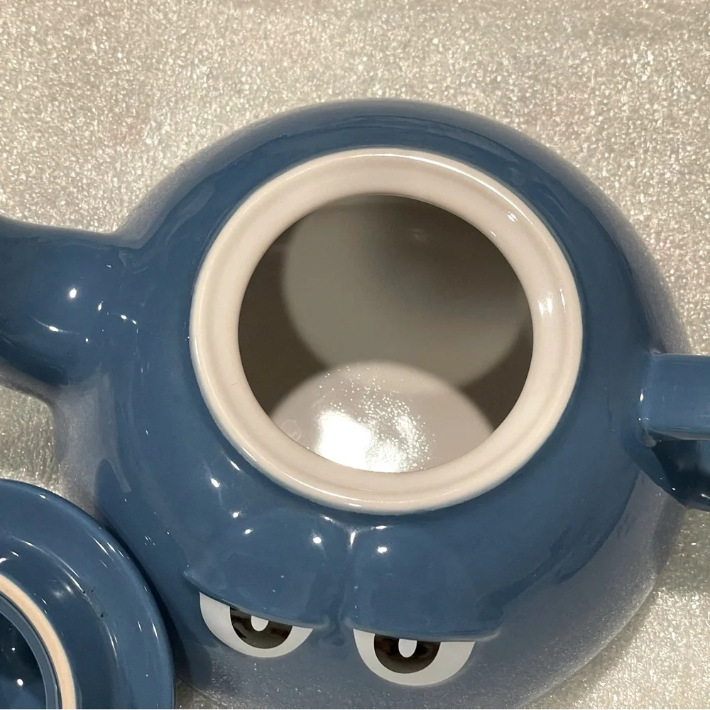 ☀️2/$20 Blue M&Ms World Teapot w Lid | Grumpy Tired Face | No Cup | EUC