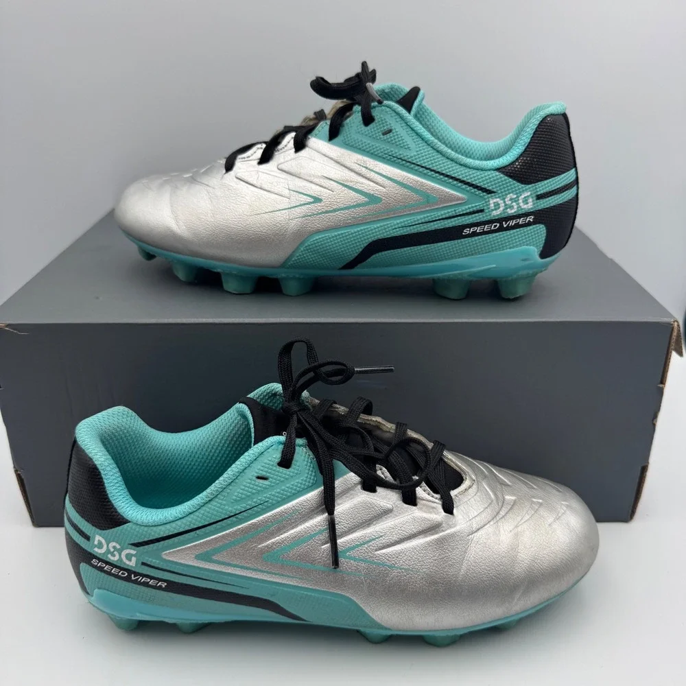 DSG Speed Viper 2.0 Youth Soccer Cleats Teal Silver‎ Size 3/ Soccer Ball Size 3