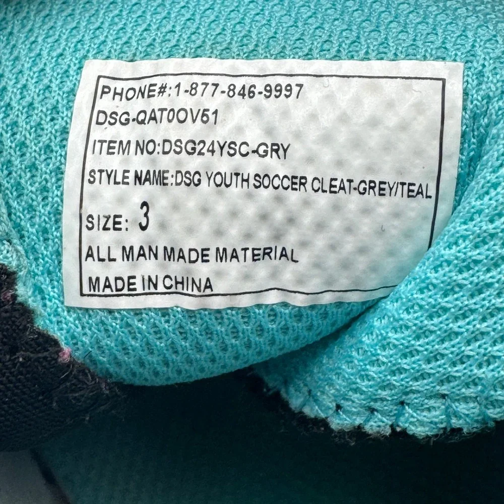 DSG Speed Viper 2.0 Youth Soccer Cleats Teal Silver‎ Size 3/ Soccer Ball Size 3