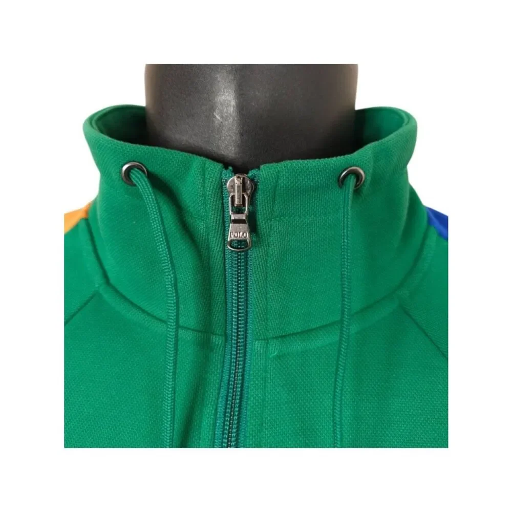 Polo Ralph Lauren Track Jacket Mens Size Small Green Pullover Half Zip