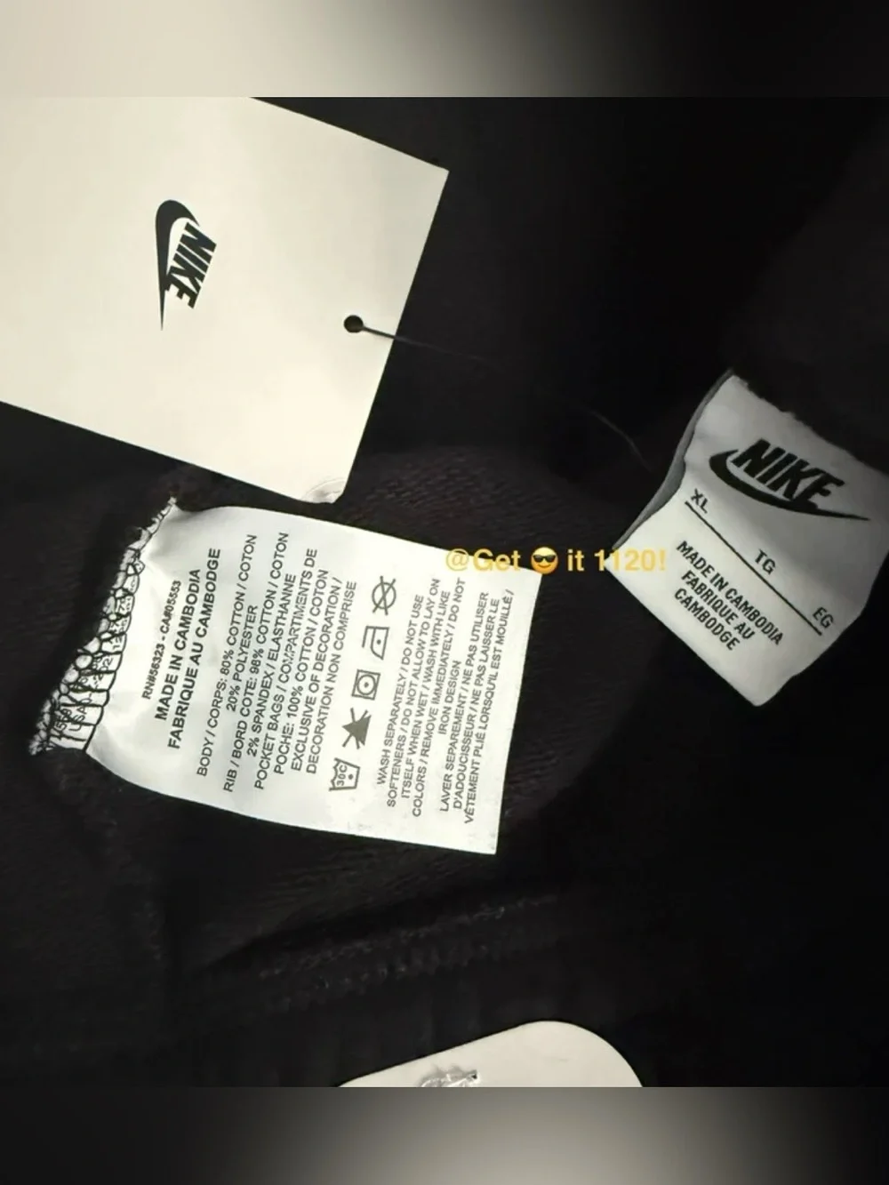 Nike Sportswear Club Kids' (Girls') French Terry Pants DC7211-010 Black Size XL