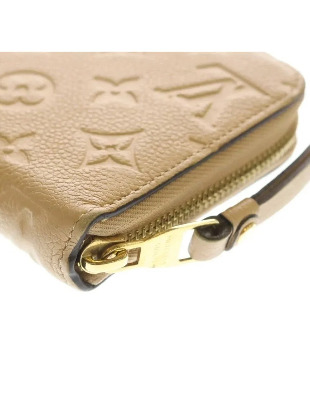 Louis Vuitton Monogram Empreinte Zippy Wallet Tourterelle Leather Beige