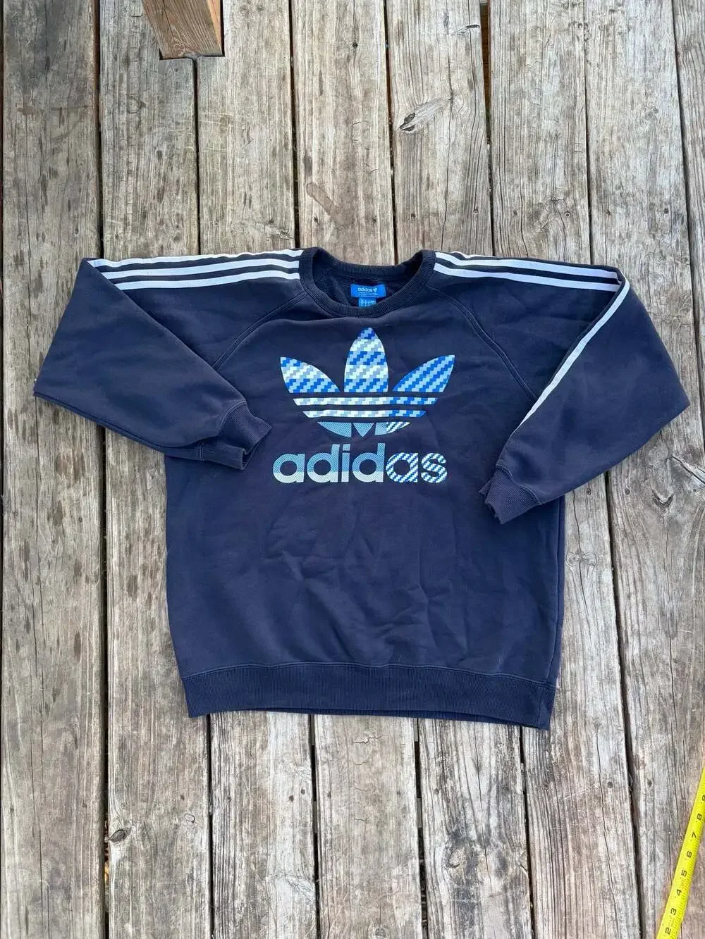 Adidas Originals Trefoil Logo Crewneck Sweatshirt with Pixel Graphic