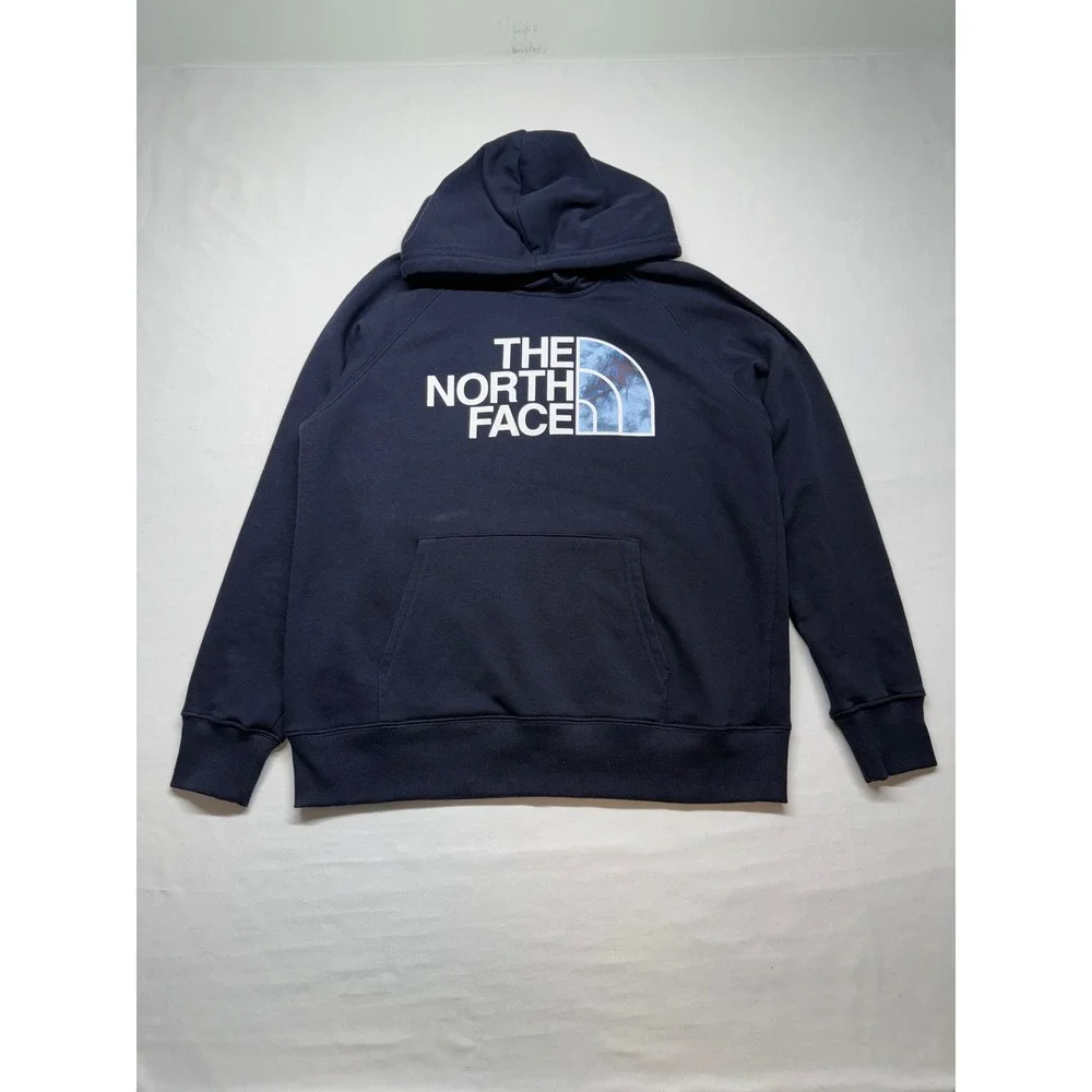 The North Face Hoodie Medium Navy Logo Pullover‎ Sweatshirt Casual Outdoor
