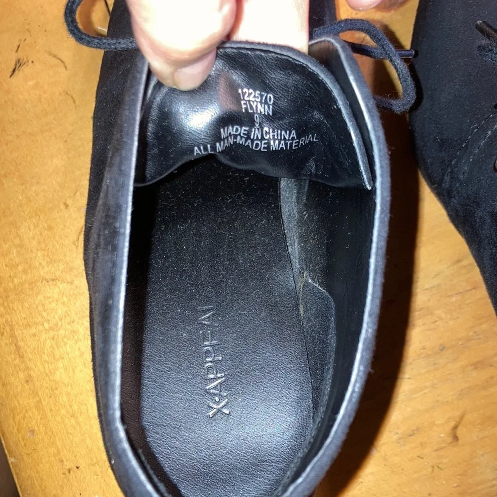 X-APPEAL‎ Black Suede Wedges “Flynn”
