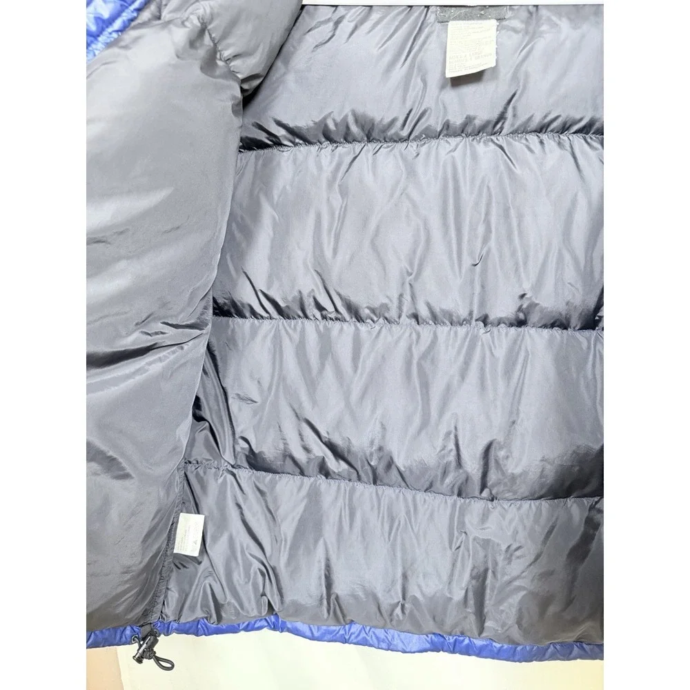 Vintage The North Face Mens XL Nuptse 700 Goose Down Vest Blue Full Zip Hood‎