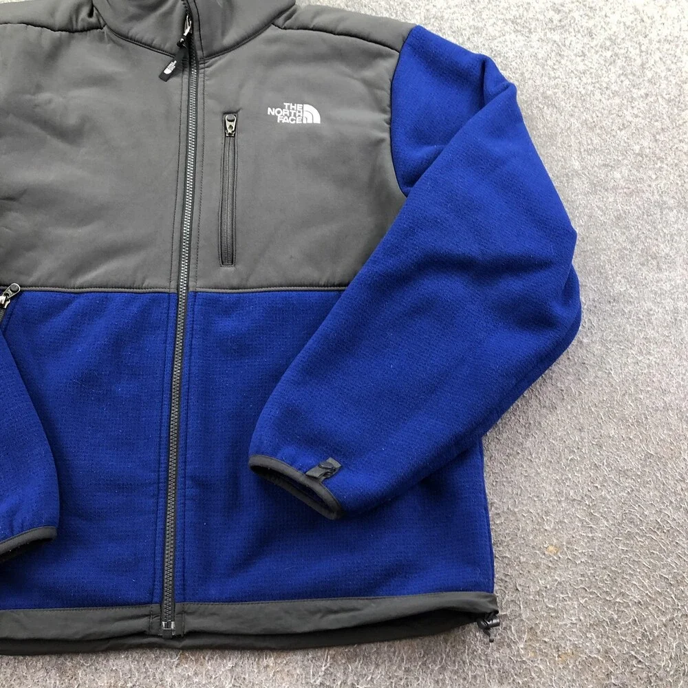 The North Face Jacket Mens Medium Blue Gray Fleece Full Zip Denali Outdoor