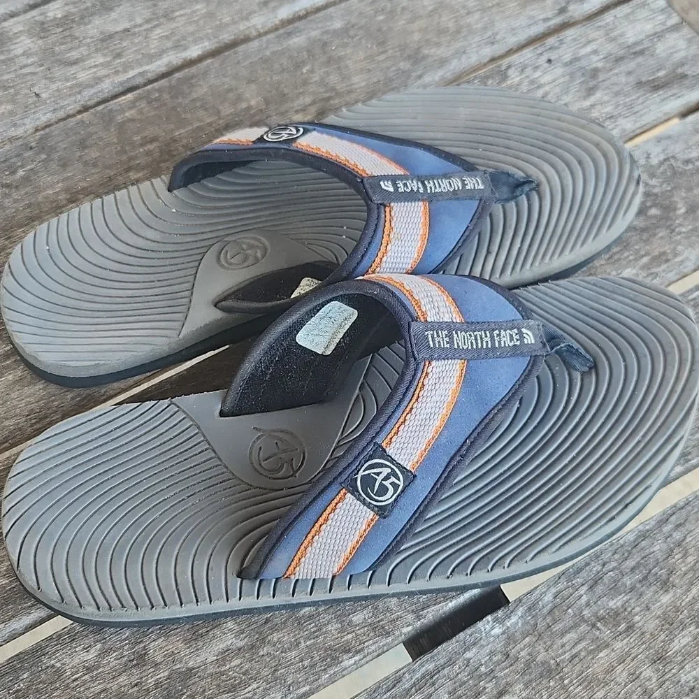 The North Face Blue and Gray Sandals Flip Flops 10