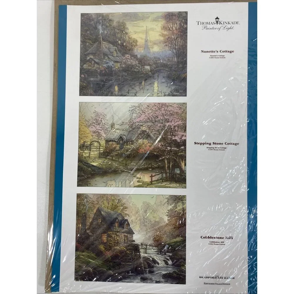 Bradford Exchange Thomas Kinkade Artistic Escapes Coloring Page Kit Cottage Mill