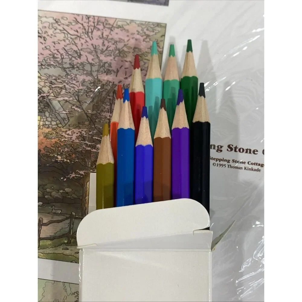 Bradford Exchange Thomas Kinkade Artistic Escapes Coloring Page Kit Cottage Mill