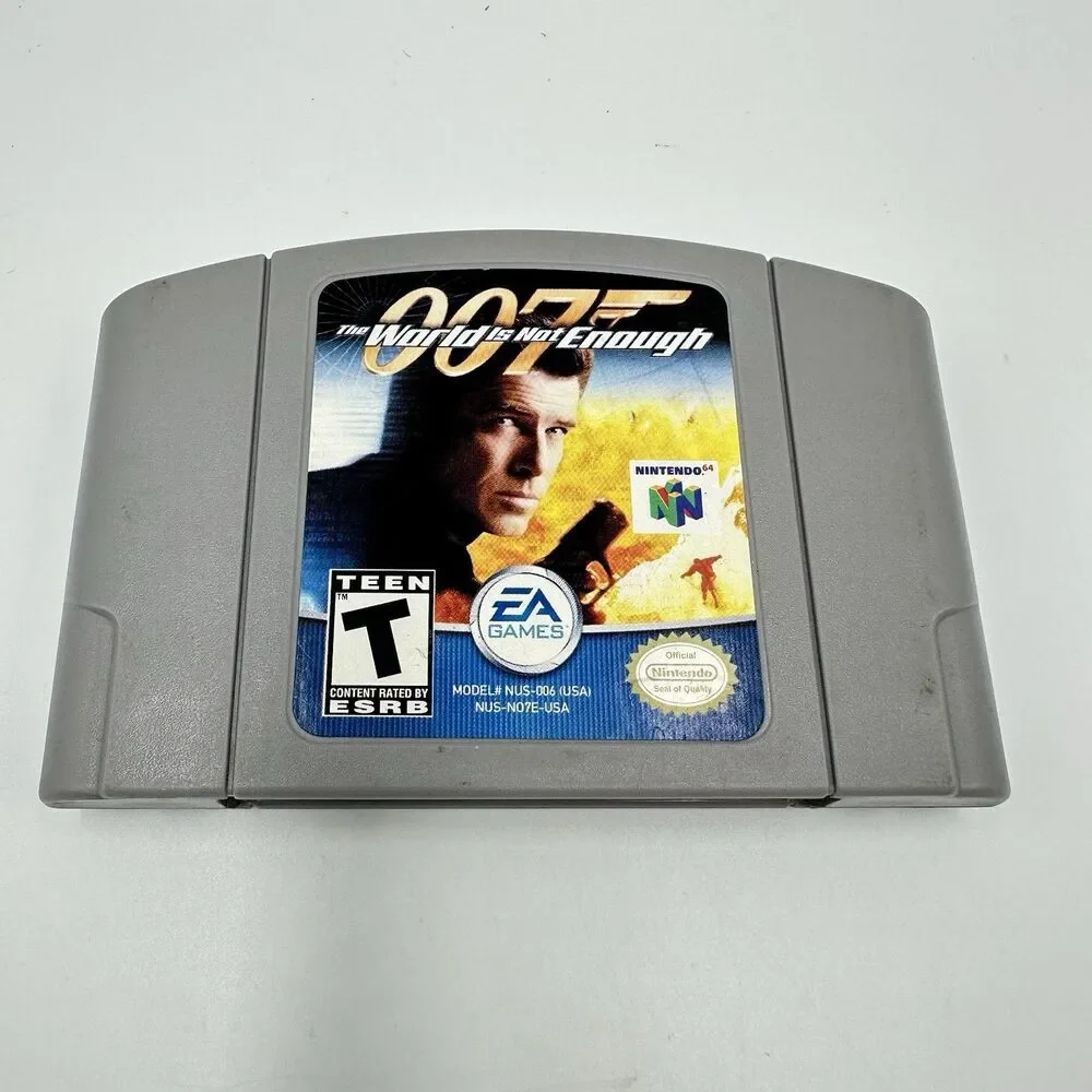 007 The World Is Not Enough (Nintendo 64, 1997) N64 Tested Works Great Gray Rare