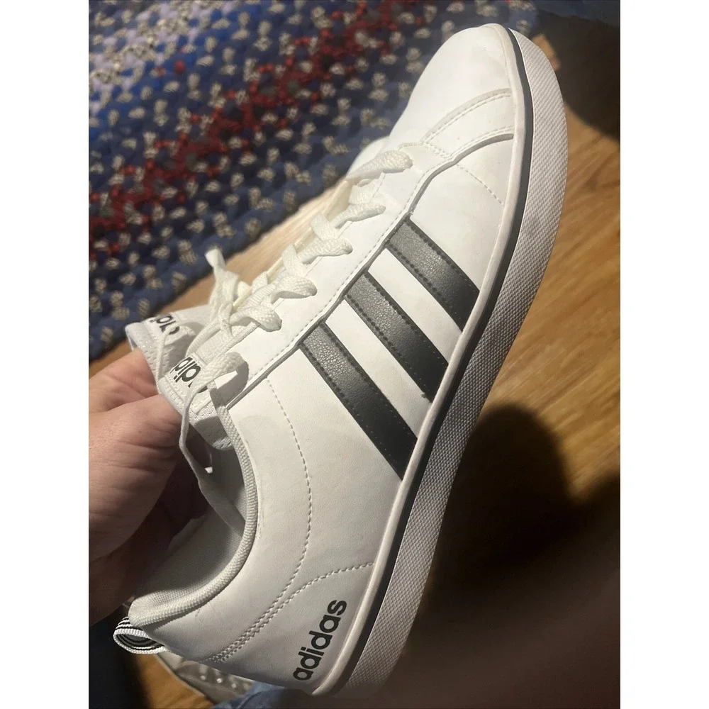 Adidas Men's Vs Pace Sneaker Size 12‎ White Black Three Stripe Athletic