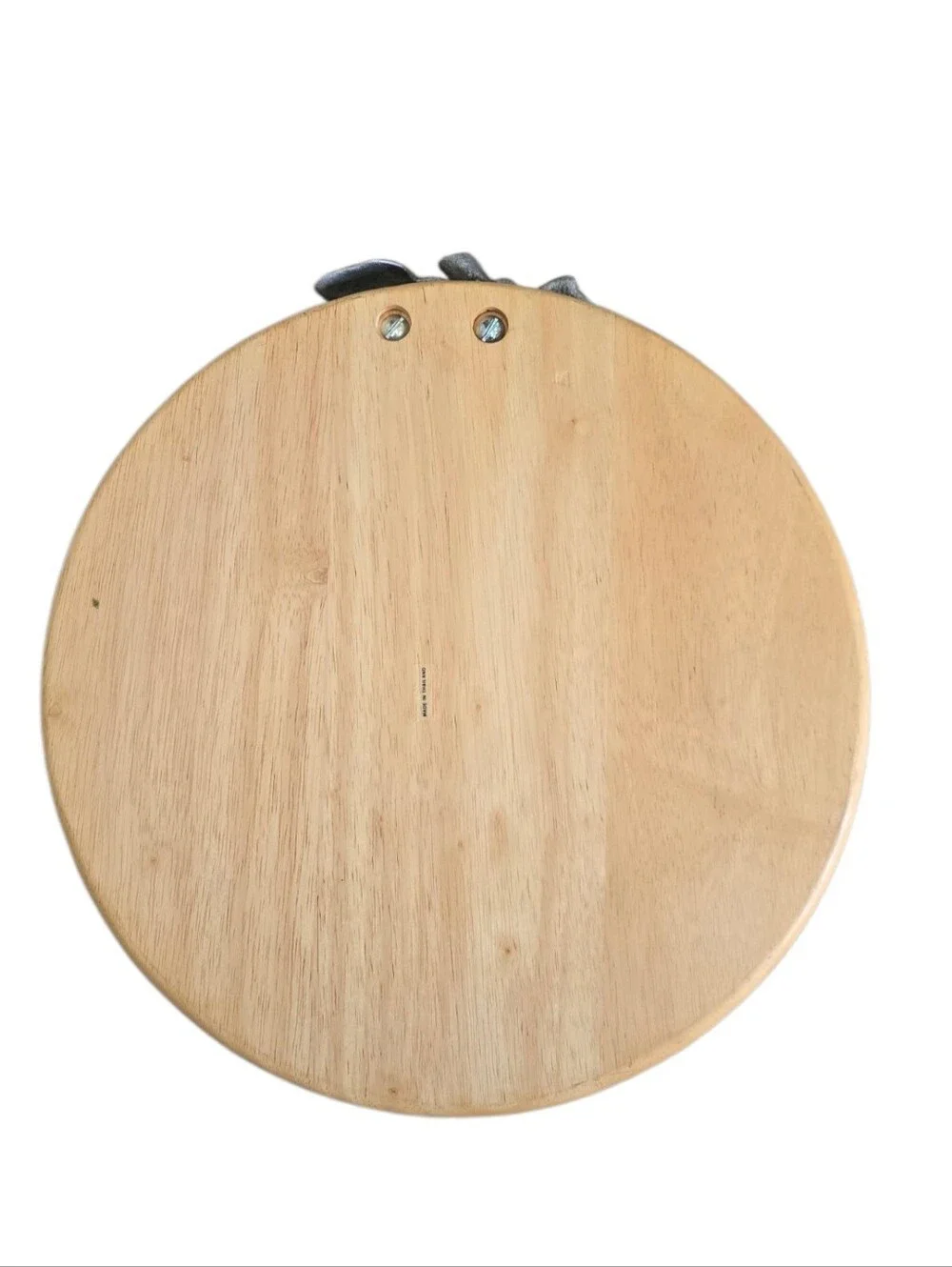 Wooden Serving Cheese Fruit Tray w/ Metal Grapes Accent | Rustic Kitchen Decor
