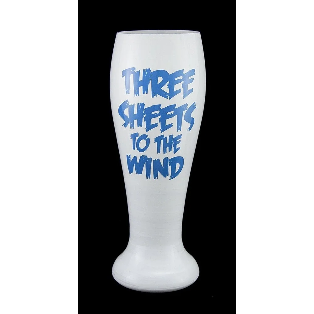 Hand Painted Ghost Pilsner Pint Glass - Three Sheets to the Wind - Halloween‎