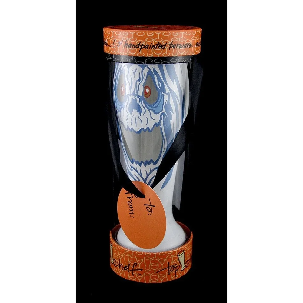 Hand Painted Ghost Pilsner Pint Glass - Three Sheets to the Wind - Halloween‎
