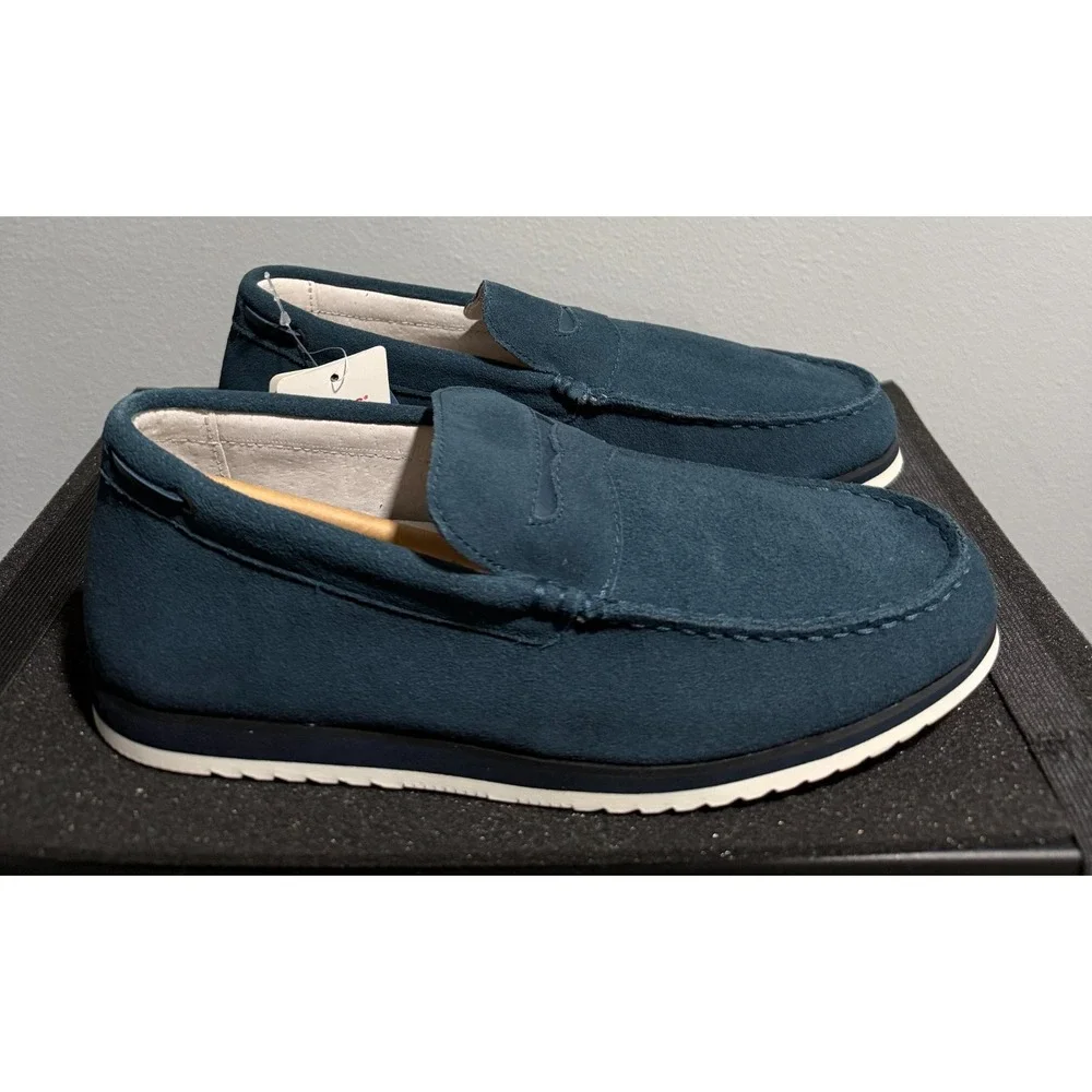 SWIMS Kristin Blue Penny Loafers Slip On Moccasins Boat/Deck Shoes Mens 7 NEW