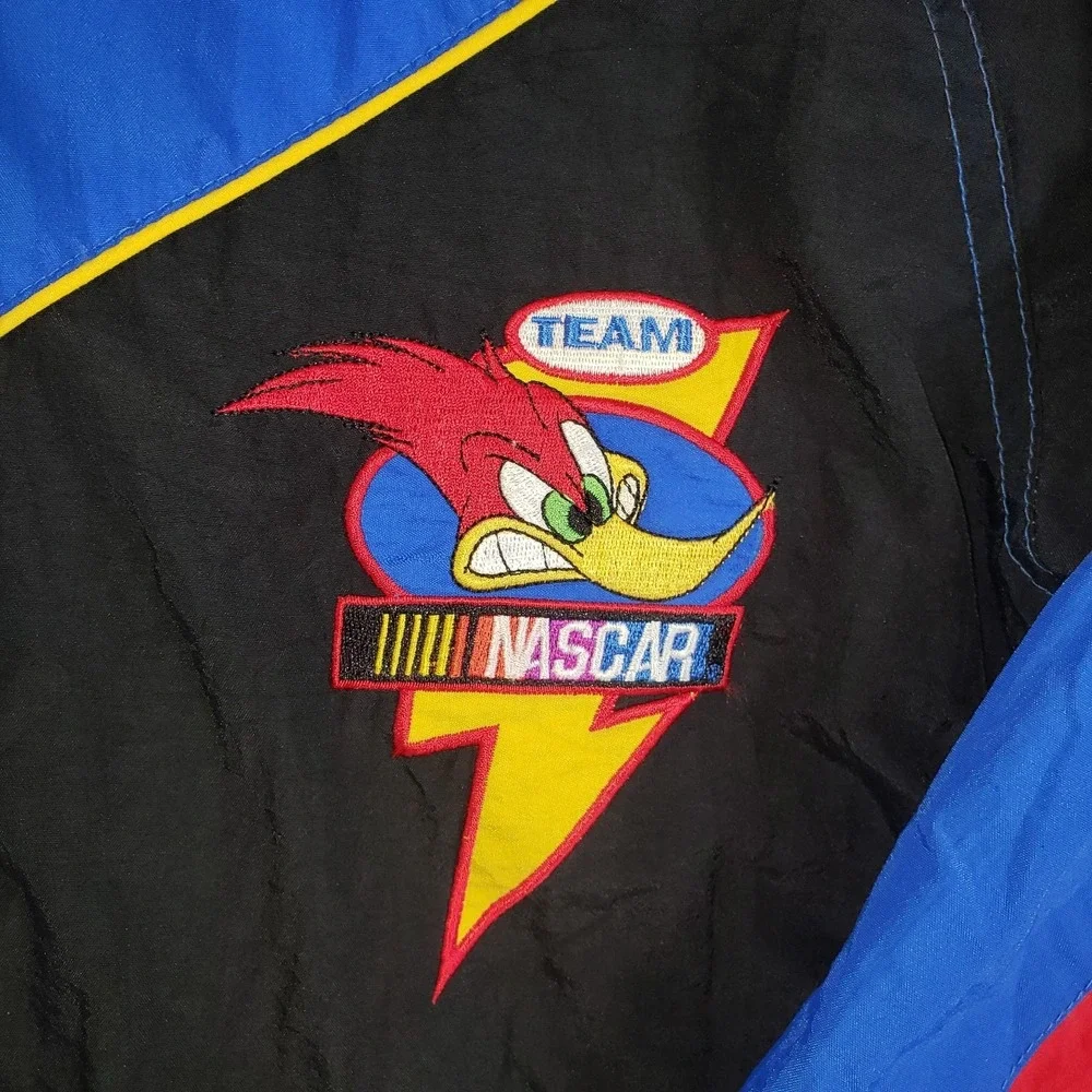Vintage Nascar Woody Woodpecker Jacket Youth Sz L 16-18 Colorblock Chase Authent