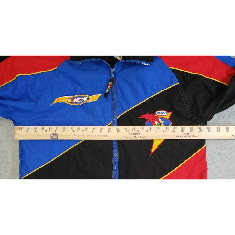 Vintage Nascar Woody Woodpecker Jacket Youth Sz L 16-18 Colorblock Chase Authent