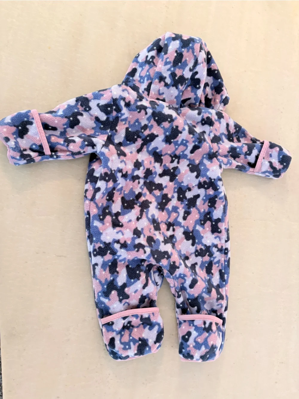 Columbia Baby Fleece One-Piece Hooded Romper in Pink, Blue, Navy